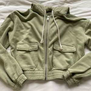 Aerie Cropped Zip Hoodie